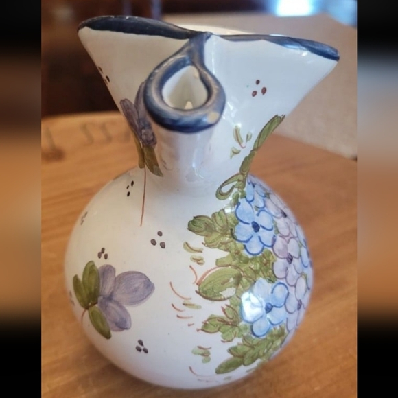 Sevilla 5" Floral Pitcher Handpaint in Spain Bright Floral Signed JMG - Picture 4 of 6